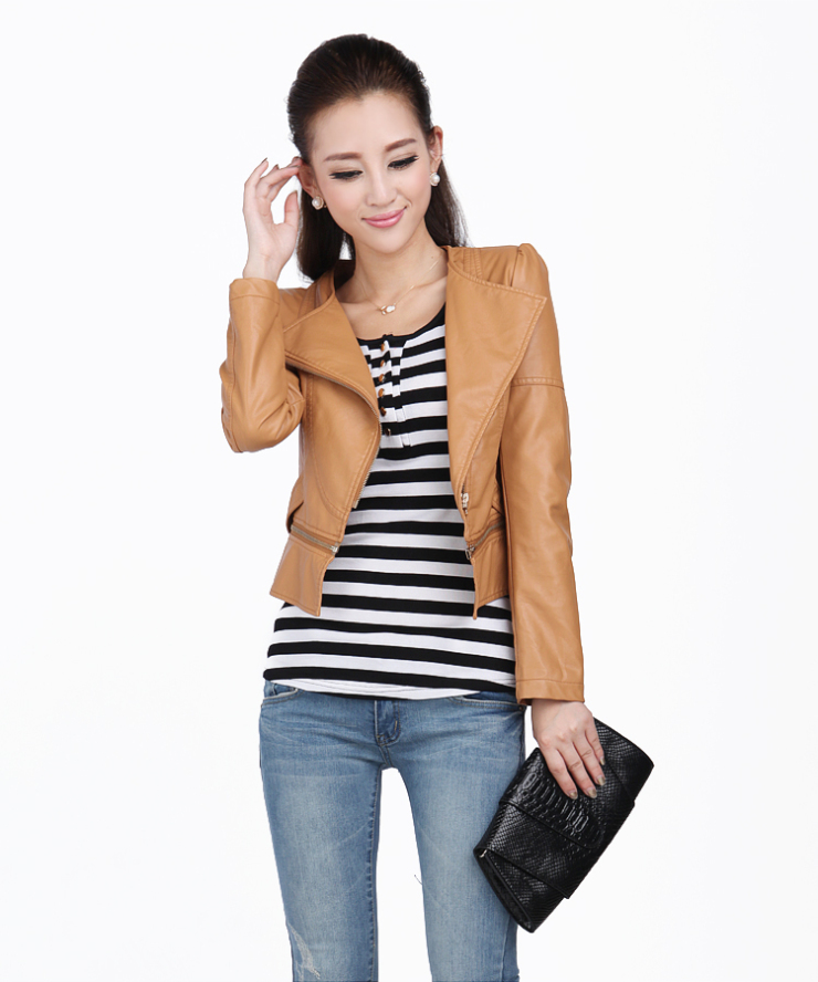 凯文kvenstar 2012女装秋装新品 欧美气质小皮衣女短款修身机车pu皮衣