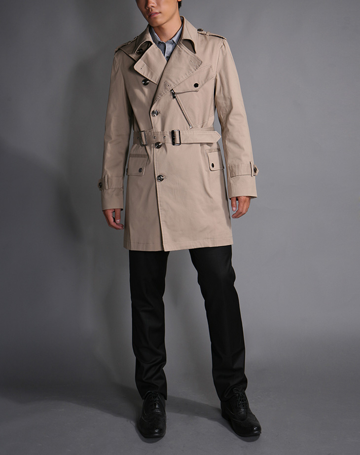 viscap维斯凯男装 秋装新品时尚休闲风衣男中长款外套 82 xl