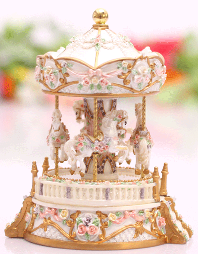 清凉音 复古田园旋转木马音乐盒八音盒送男女朋友爱人生日礼物创意