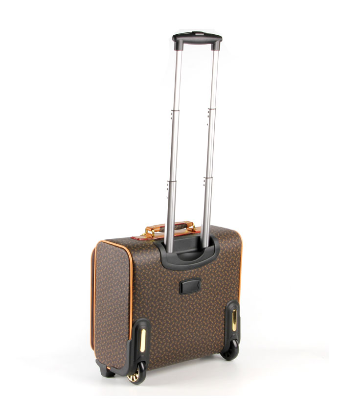 eliza crown 皇冠特殊pvc配牛皮箱包2643-14啡色