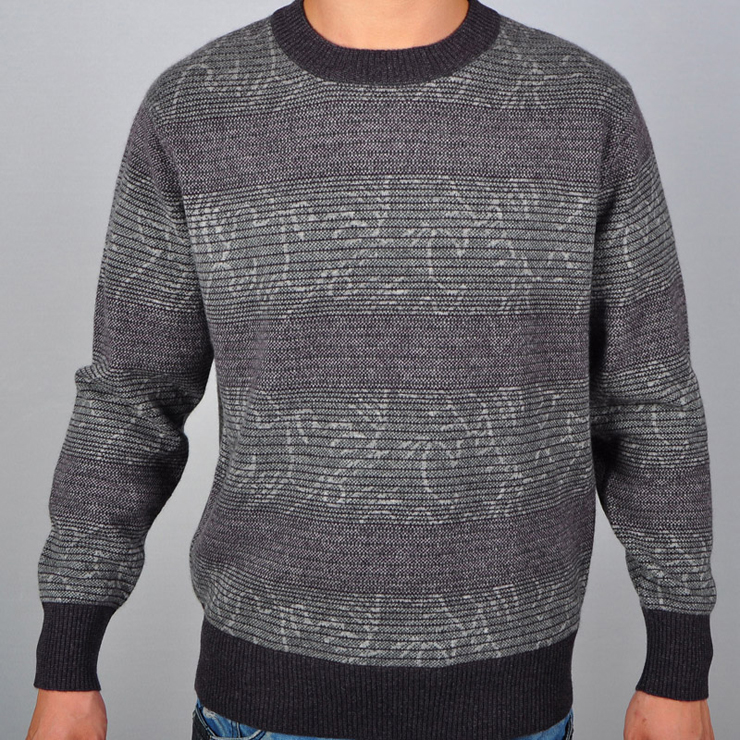 斐雪(freeshare)一寸领男士纯羊绒衫低调新品 紫灰色 f88132 紫灰色 m