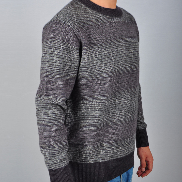 斐雪(freeshare)一寸领男士纯羊绒衫低调新品 紫灰色 f88132 紫灰色 m