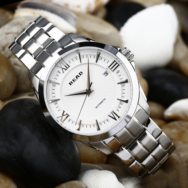 锐力(read)男士手表 时尚表 全自动机械表 商务表 男表 r8005g 黑面