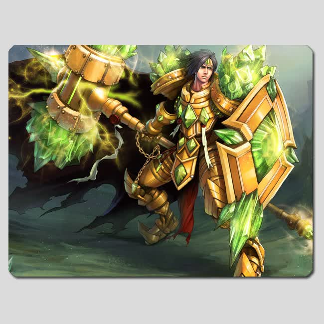 游戏周边 英雄联盟 lol 宝石骑士塔里克 绿水晶光辉皮肤鼠标垫 小号