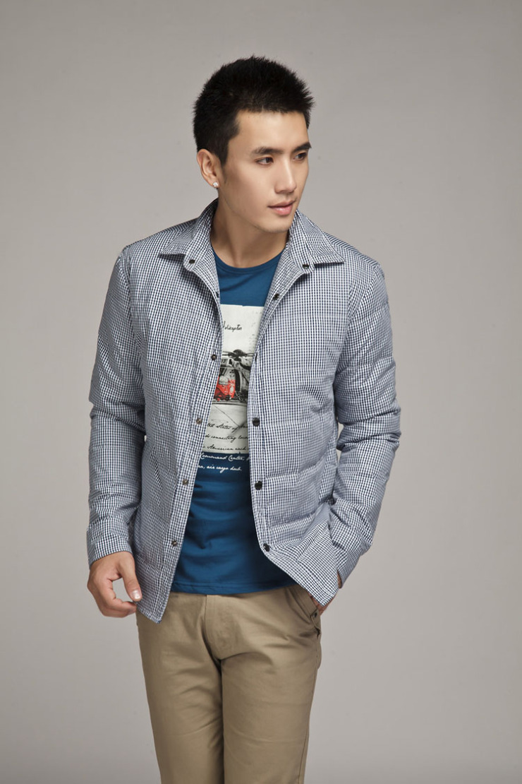 左伦(zaurun) 2012秋冬季新款 时尚休闲修身保暖 男士羽绒衬衫 407-(1