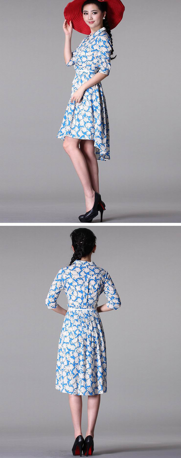 梵依连 2012秋装新款 珊瑚花连衣裙 10000038 s【图片 价格 品牌 报价