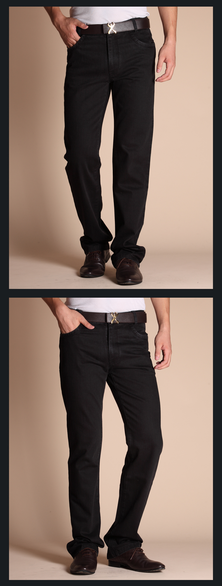 劲霸男装k-boxing 时尚纯棉男款直筒牛仔裤|qro4204 黑色 37