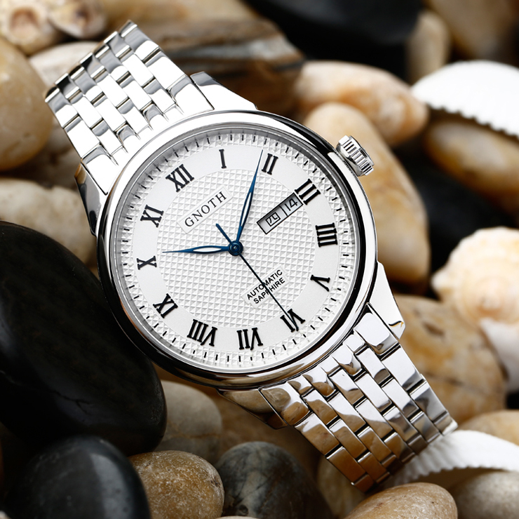 格诺gnoth手表 征途系列 男士全自动机械手表 商务男表黑面钢带gn.