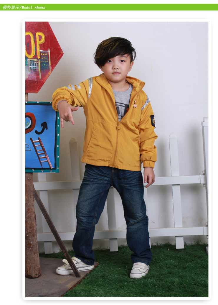 野豹童装 2012秋装新款男大童休闲运动拉链衫男童纯棉夹克