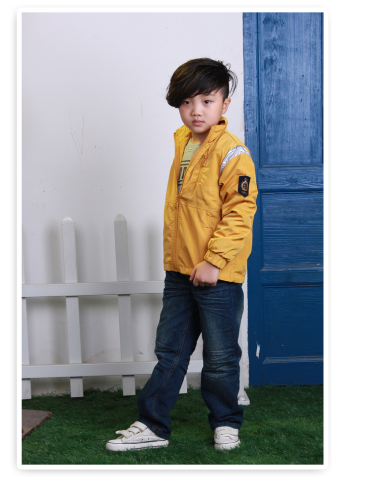 野豹童装 2012秋装新款男大童休闲运动拉链衫男童纯棉夹克