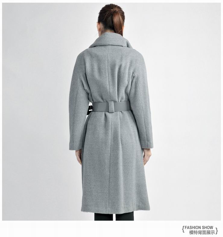 菲姿 2012秋冬新款ol干练经典腰带中长款翻领兔羊毛特价时尚女式大衣