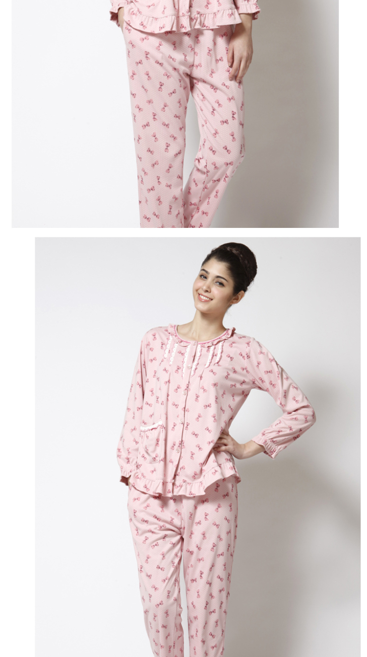 2012康柔新品睡衣针织纯棉套装家居服 亲密相依女士棉 豆沙 m(女)