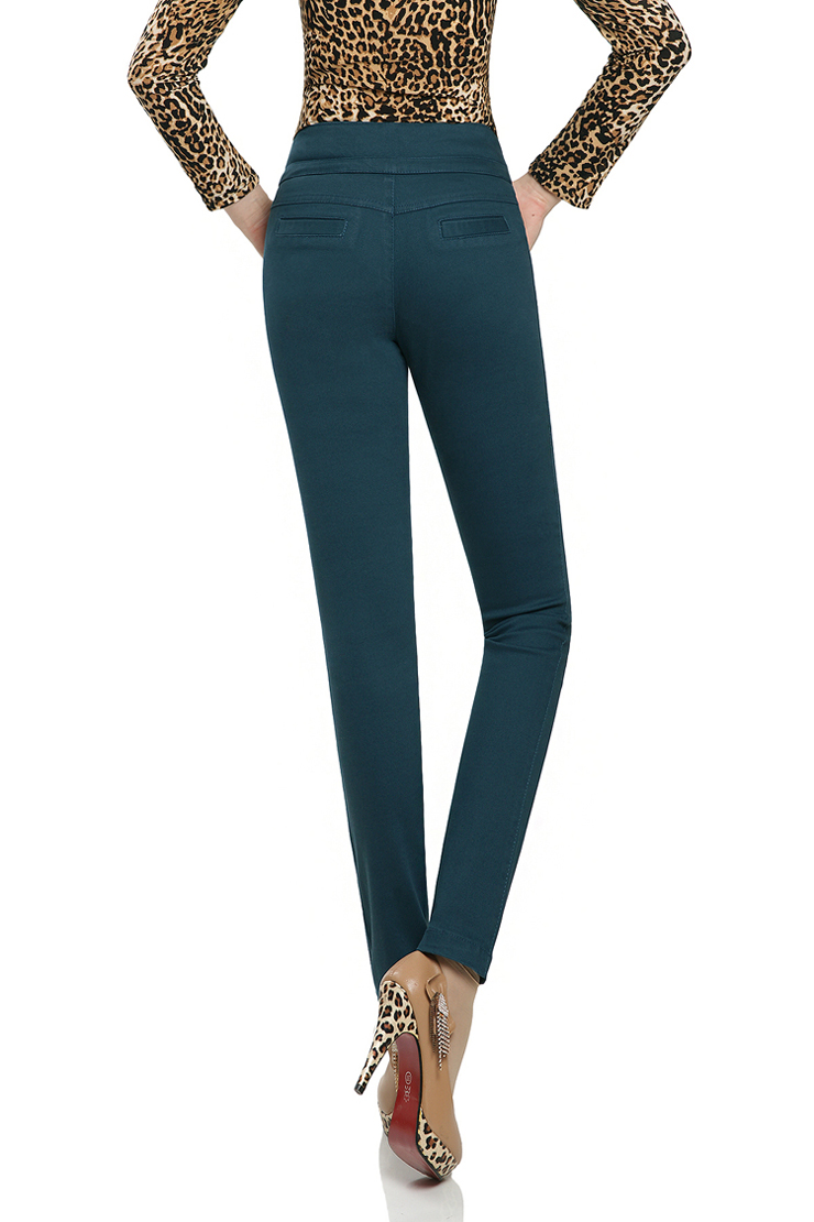 菲衣思 冬季胖mm大码女裤子时尚显瘦高腰大码弹力棉小脚裤休闲裤