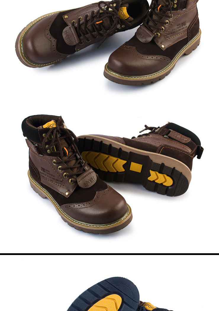 雅其(ayhke) 时尚户外工装马丁靴 休闲男靴 008 黑色 38