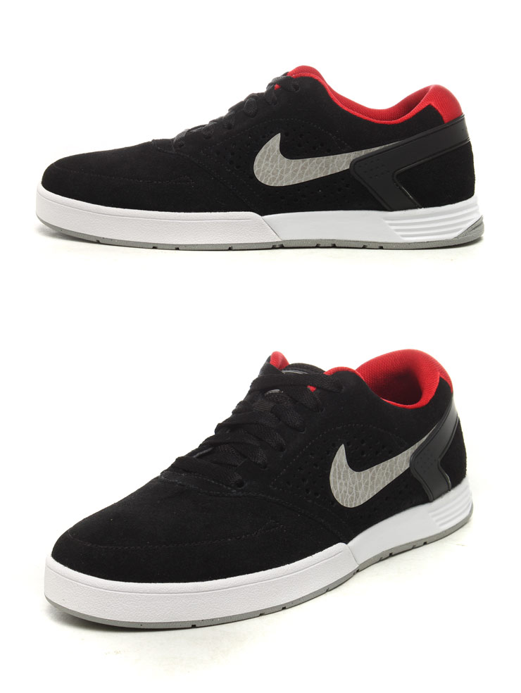 断码 耐克nike男鞋极限牛皮减震滑板鞋paul运动鞋525133-002 黑 中灰