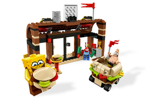 商品系列:海绵宝宝 商品型号:3833 商品名称:蟹堡王历险记 颗粒数:209