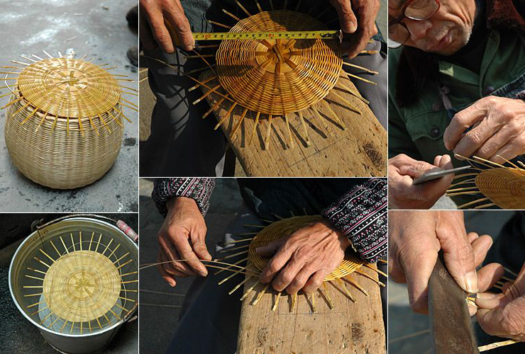 【平田】竹编茶道 七子饼装茶叶篓 普洱茶茶筒 普洱茶饼专用竹篓 zzp