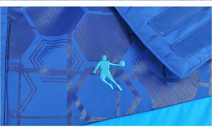 乔丹 男 简洁拉链魔术贴可拆卸连帽保暖棉服 ofm4314727海蓝 蓝色 xl