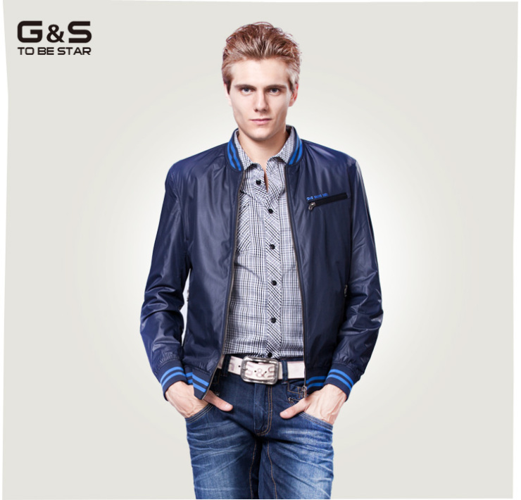 gs高端 男装新品 秋冬款休闲夹克外套 简约百搭 潮男 夹克衫 褐色 m