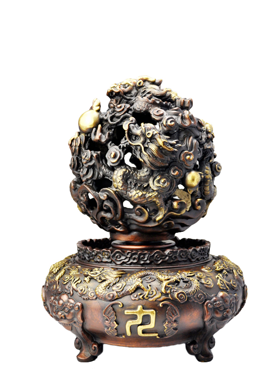 铜欣祥 开光 九转青龙乾坤鼎摆件 九转乾坤 开业礼品
