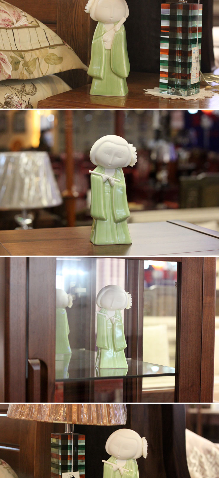 闻鹊喜陶瓷唐韵仕女家居摆件饰品cd0153 吹玉笛