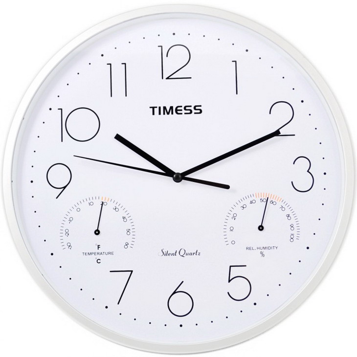 timess 天美时精致温湿度挂钟t304 表盘颜色白色