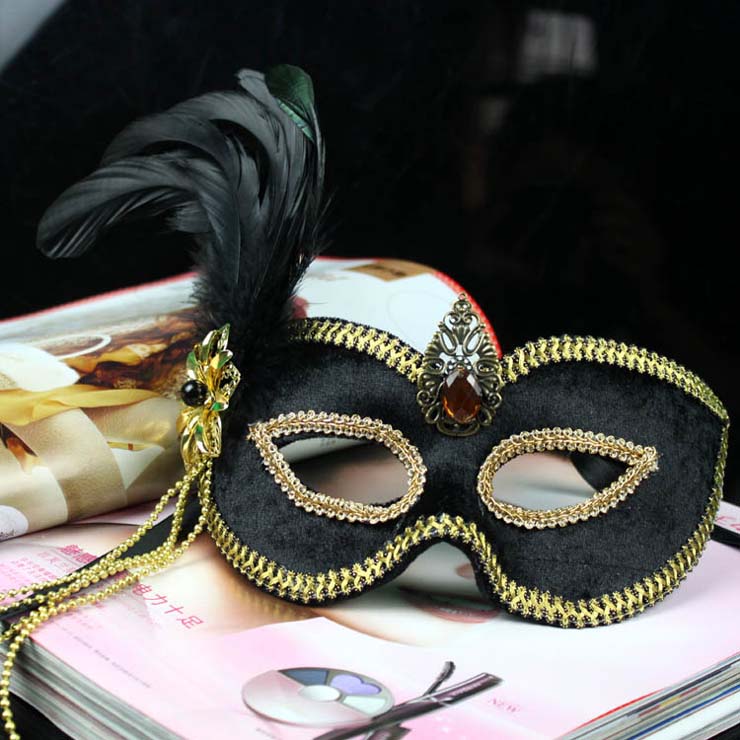 盛泉 精品 纯手工制作 豪华经典高贵 绒布 情侣面具 舞会面具 一对68