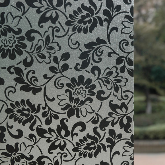 忆美特无胶静电玻装饰璃贴 黑色时尚印花 ep010b-45-1