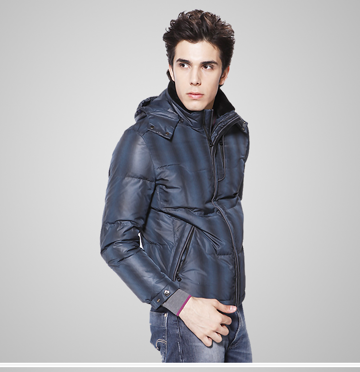 纳维凯尔navigare 秋冬优雅男士休闲90白鸭绒可拆帽羽绒服 a1416470