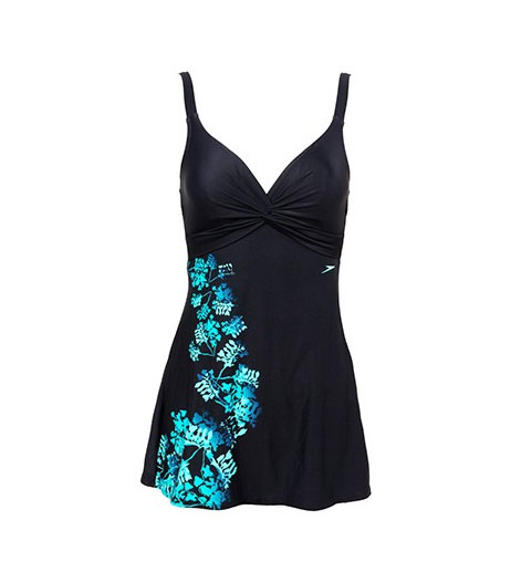 speedo速比涛 女装裙式泳衣 抗氯耐穿 连体游泳衣210219 无胸垫