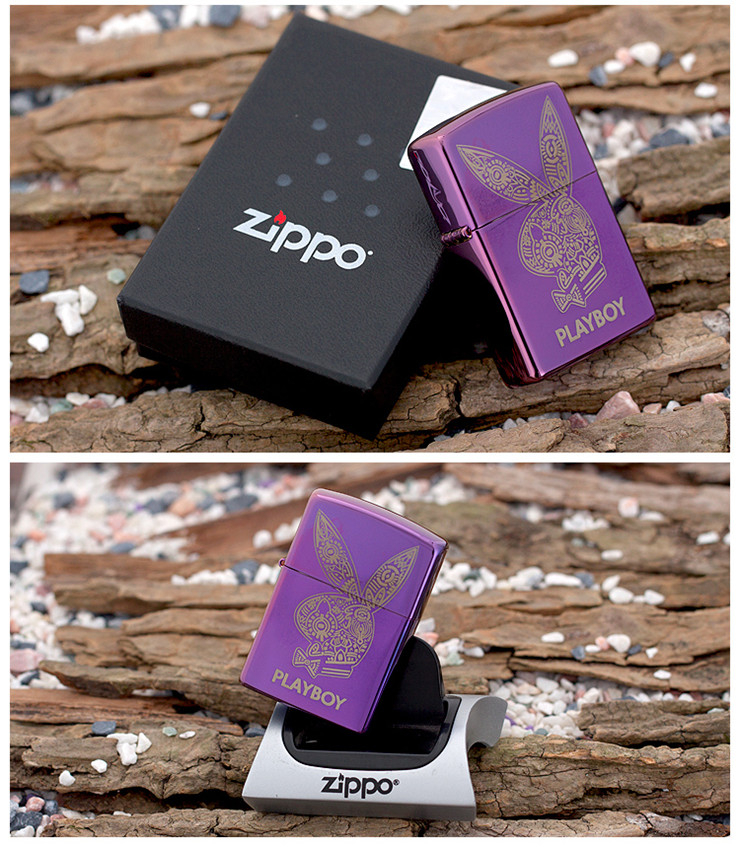 zippo打火机 紫冰花花公子 28076