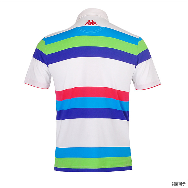 kappa 男式 青春色调经典横间条纹意大利logo刺绣翻领短袖polo衫 k01