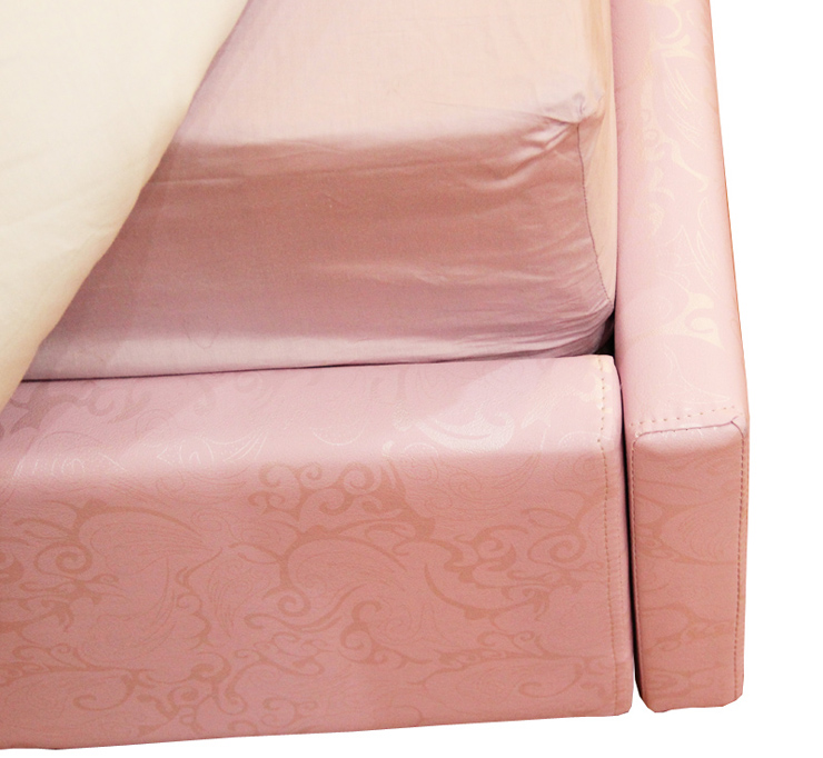 越百亿yuebaiyi软床真皮床 粉色双人床1.