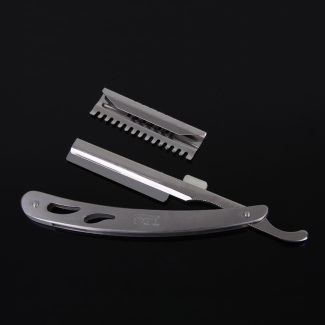 芳泽 二用刀全不锈钢刮胡刀 剃胡刀 修发刀 剃毛刀 可修碎发发梢 送10