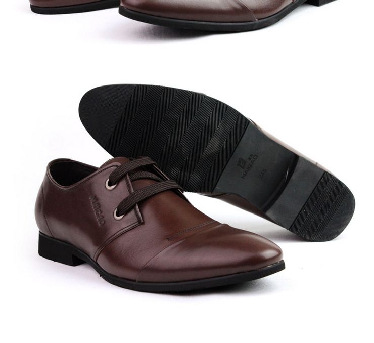麦高maigao 新款绅士头层牛皮系带商务正装男皮鞋 9651-7 棕色 38