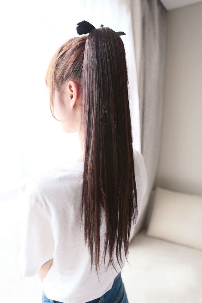 贝丽丝假发马尾 直发 假马尾 直马尾假发辫子 女生 长