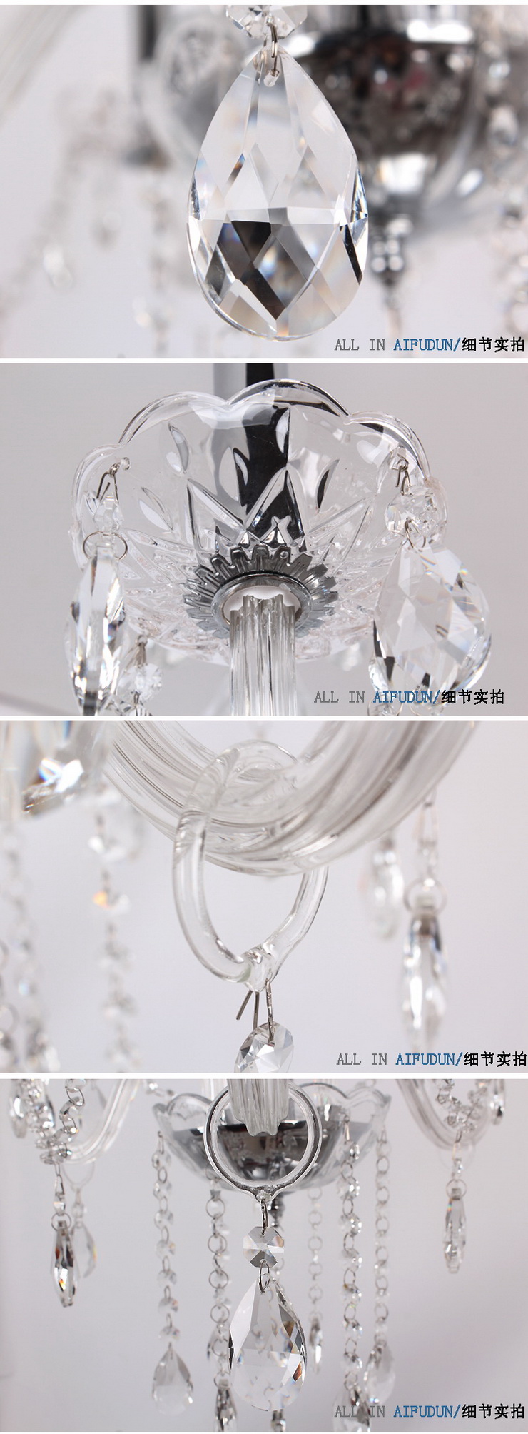 埃弗顿灯饰 MD9068-3水晶吊灯 欧式经典透明玻璃客厅水晶吊灯 餐厅灯卧室吊灯 k9水晶