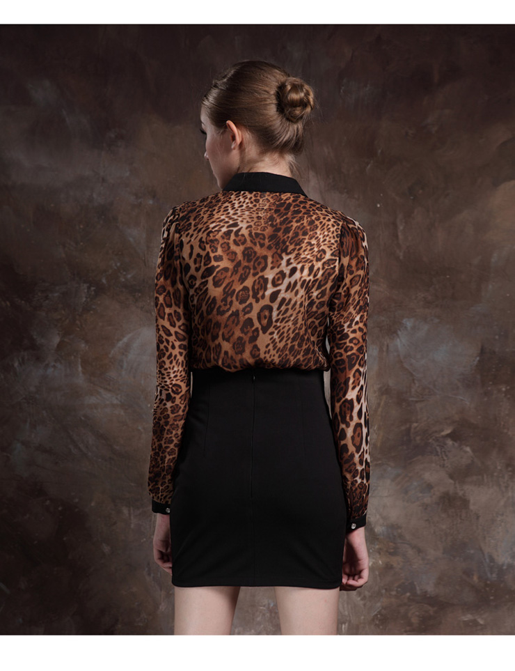 星惟欧美豹纹性感拼接短裙包殿一步裙迷你裙冬小a裙69509 黑色 s