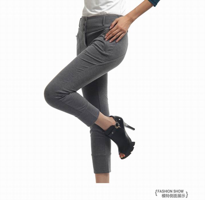 feizi菲姿 2012秋冬新款ol职业通勤中腰针织弹力小脚九分特价女裤f