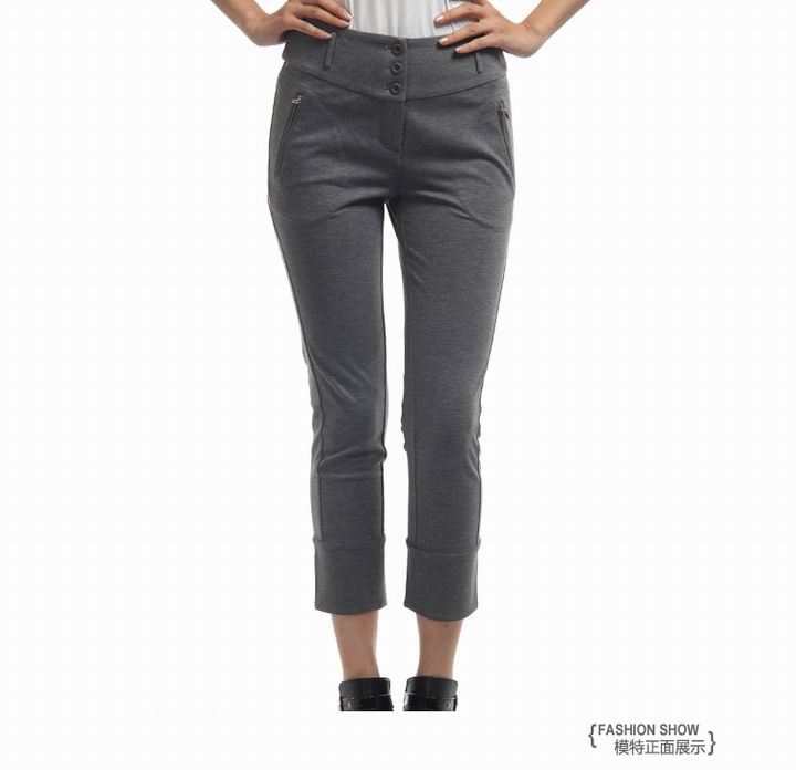 feizi菲姿 2012秋冬新款ol职业通勤中腰针织弹力小脚九分特价女裤f