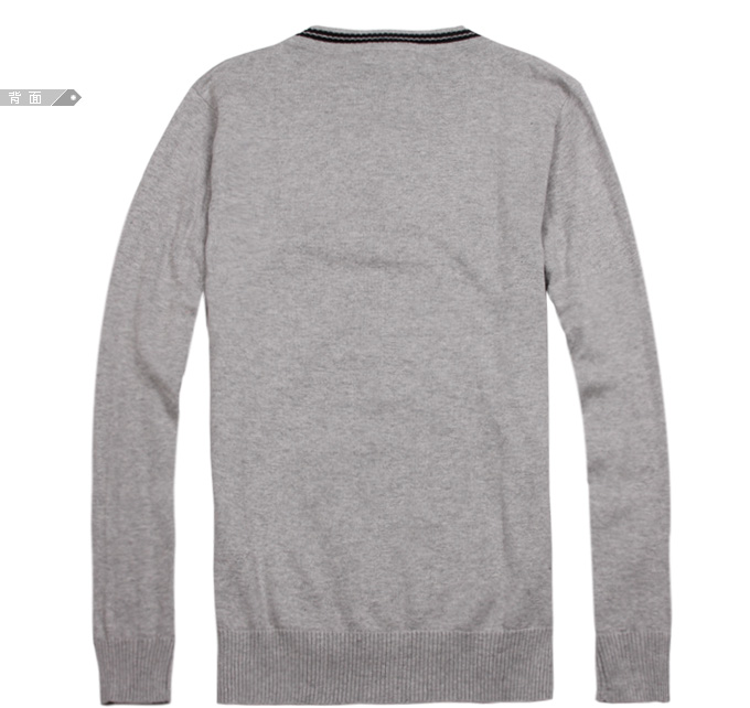 新款纯棉v领毛衣 韩版风格针织衫线衣 男士休闲毛衫zbm7120 白色 l