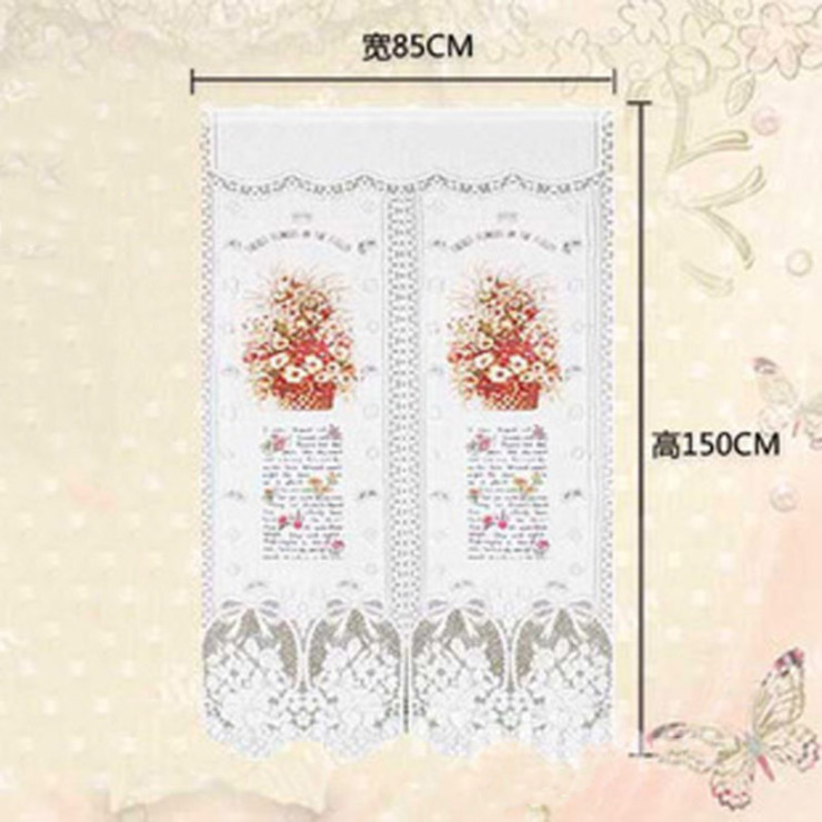 
                                        家的感觉 门帘布艺花篮隔断门帘 卧室布艺送杆门帘 85*150cm                
