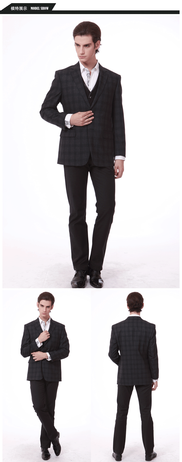 步森/busen 2012男士秋冬新品全羊毛商务单西 西服西装结婚礼12345402