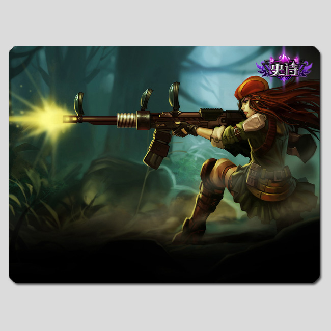 游戏周边 英雄联盟 lol 皮城女警凯特琳 抵抗军天使皮肤鼠标垫 大号