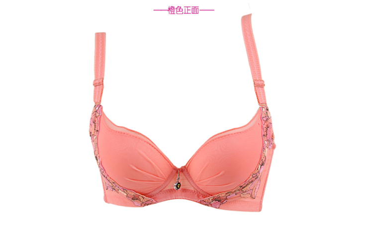 浪漫春天新品水溶刺绣中厚杯托高聚拢文胸2211101b 大红 75b