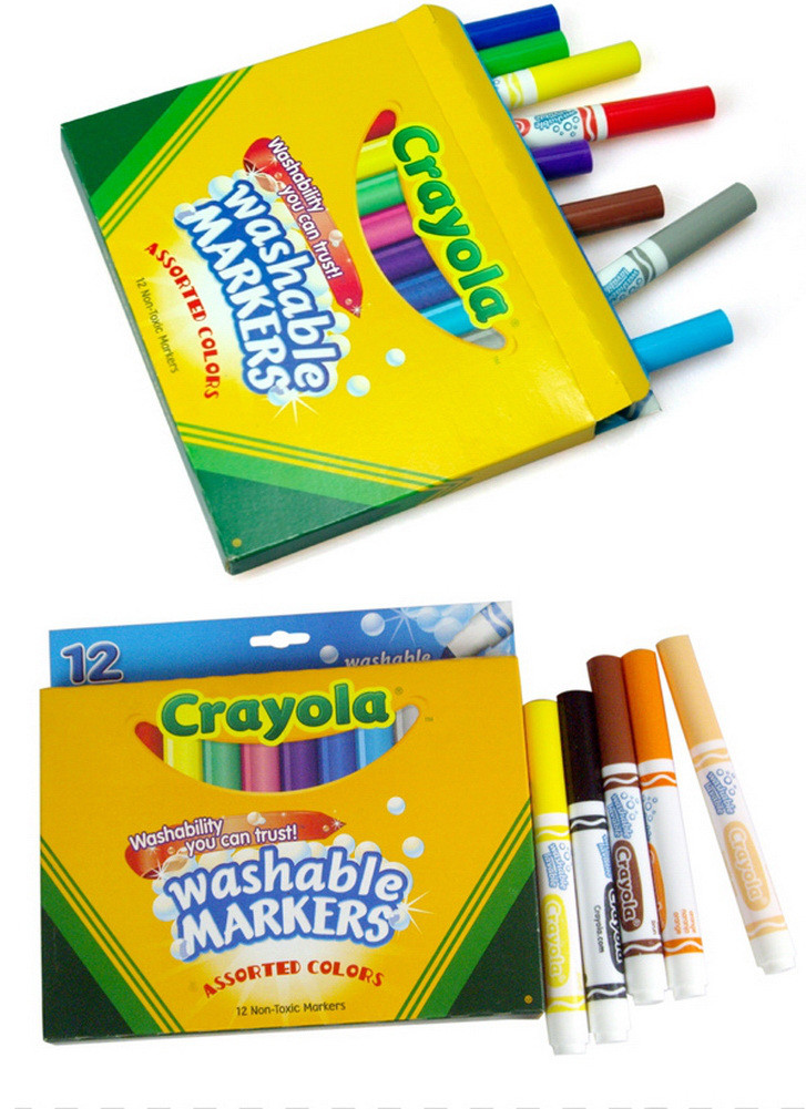 crayola绘儿乐 12色可水洗粗头马克笔 经典色58-7812