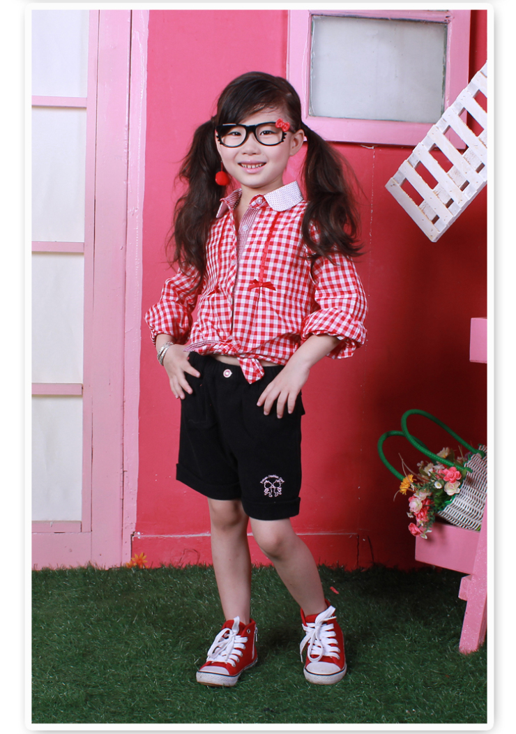 2012 野豹童装 夏季新款 女童运动百搭休闲裤短裤 深灰色 120