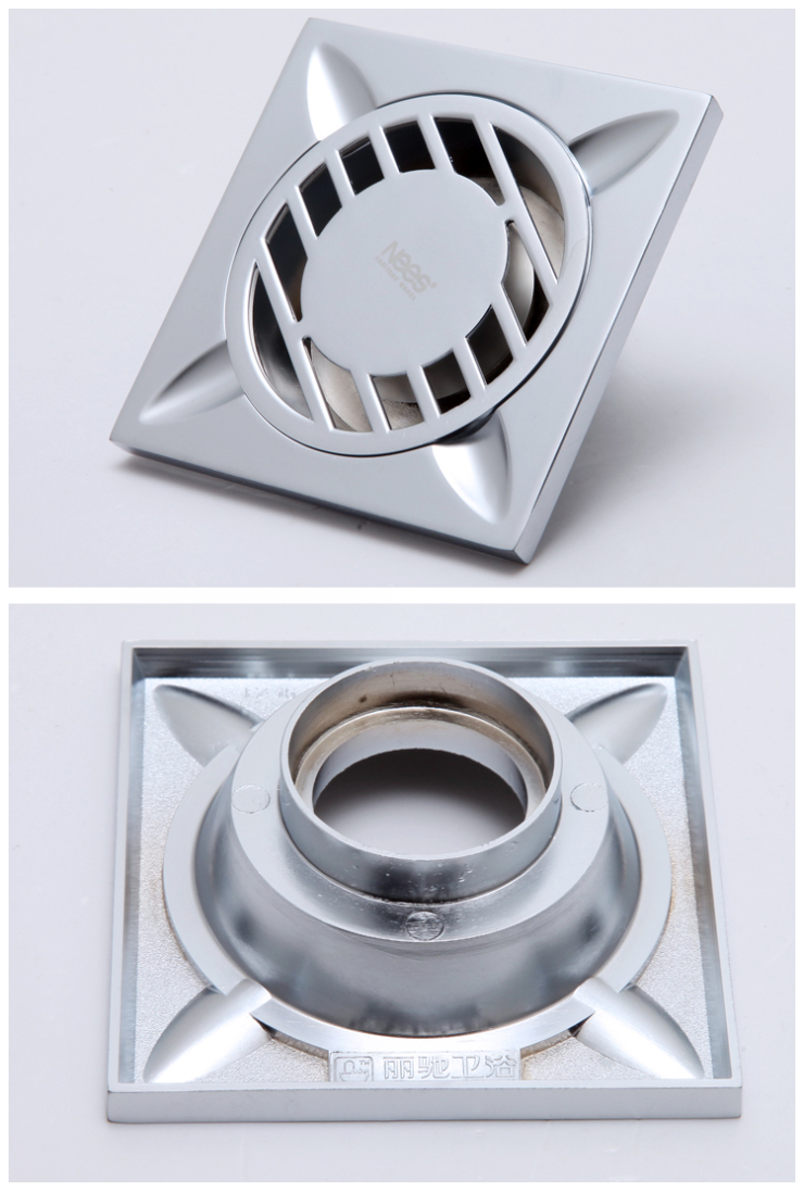 丽驰(nees)卫浴 俊驰防臭珍珠砂铜质超薄地漏85717