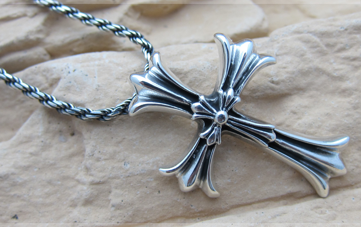 纯石坊 男士泰银十字架吊坠925纯银饰品 十字架欧美复古朋克哥特风