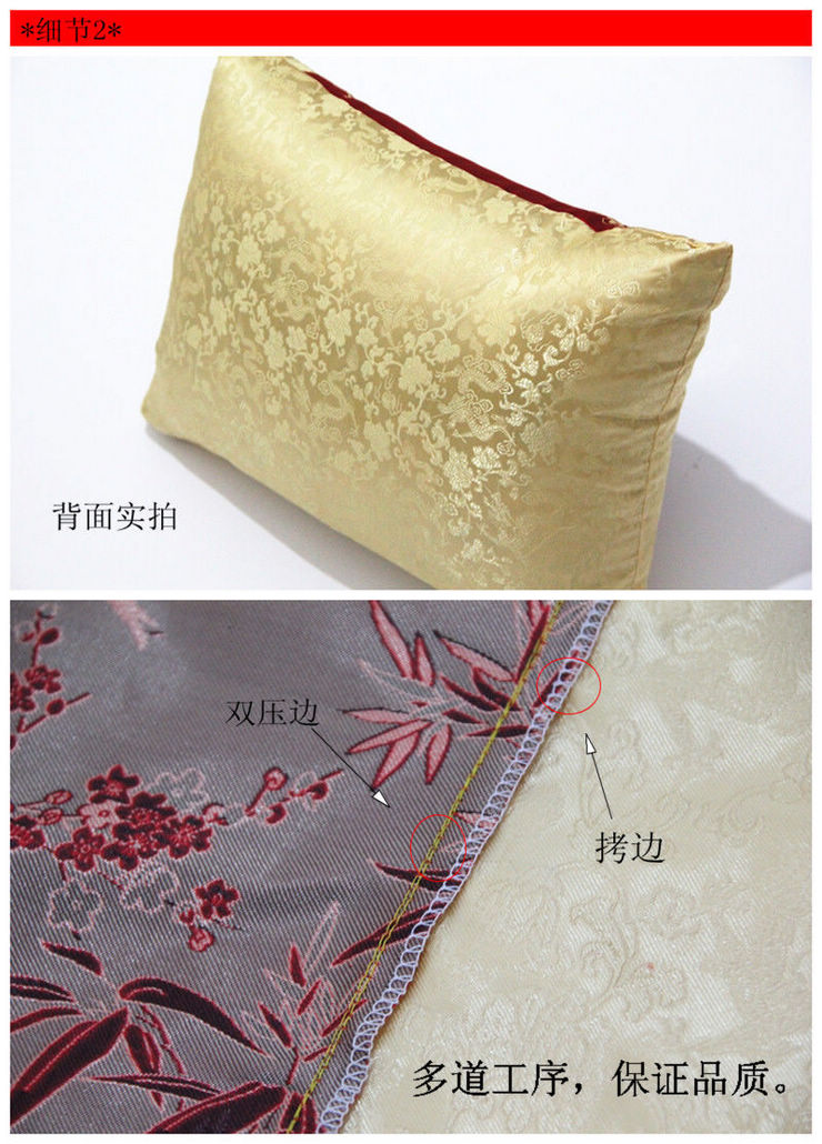 千功坊 古典喜庆红木家具抱枕 红木沙发靠垫靠枕 吉祥如意图53*37cm 定做7-15天